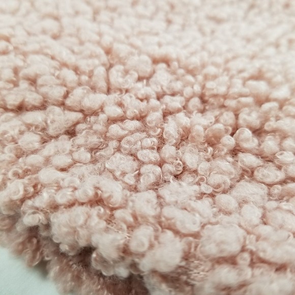 LC Lauren Conrad Sherpa Teddy Snap Jacket Women M Blush Pink Fully Lined Pockets - Picture 14 of 16